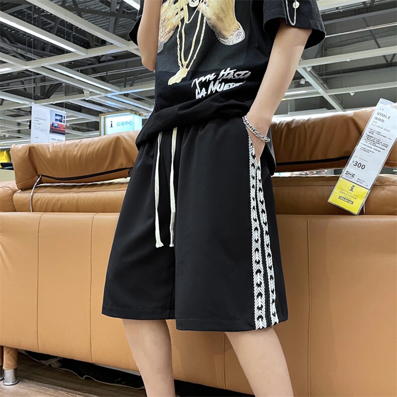 侧边编织短裤男夏季2023新款休闲宽松五分男运动裤DK057-P28,男装休闲裤,星座308B-1