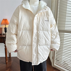 MY6139/P110冬季港风连帽刺绣羊羔毛棉衣男女大码面包服棉袄外套，男装棉衣，电商A141