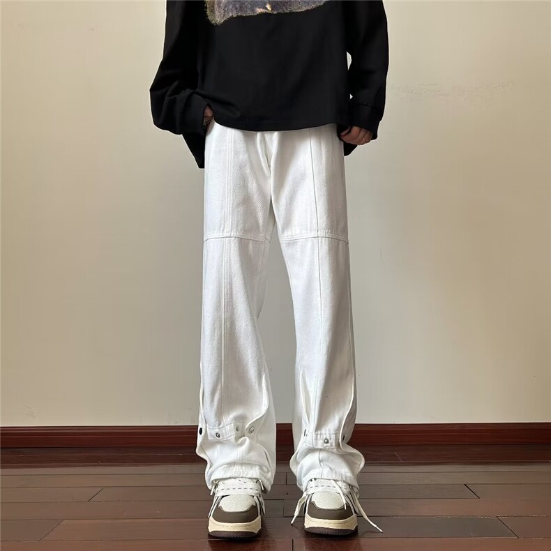 设计感按扣牛仔裤子男ins潮牌美式复古休闲裤百搭直筒裤81666-p48,男装牛仔裤,星座1008