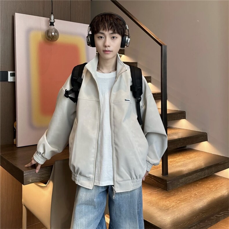 网图水洗立领皮衣外套男女款机车皮夹克外套J2605-特P75,男装皮衣,星座1213