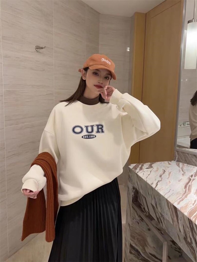 时尚休闲加绒高领卫衣，女装卫衣/绒衫，泽妤