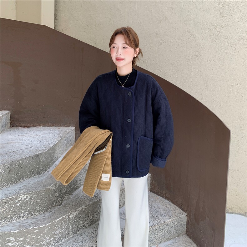2025秋冬连帽宽松牛仔蓝棉衣2C322-M3005-P175-K245,女装棉衣/棉服,2C322