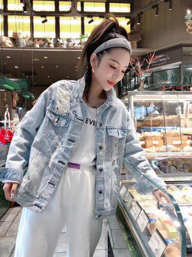 手工牛仔外套，女装，一杭