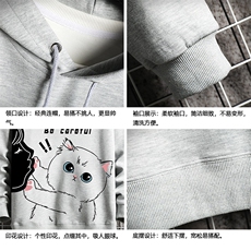 WY2116-P40加绒P45纯连帽卫衣男大码运动帽衫宽松薄外套，男装卫衣，电商A040A