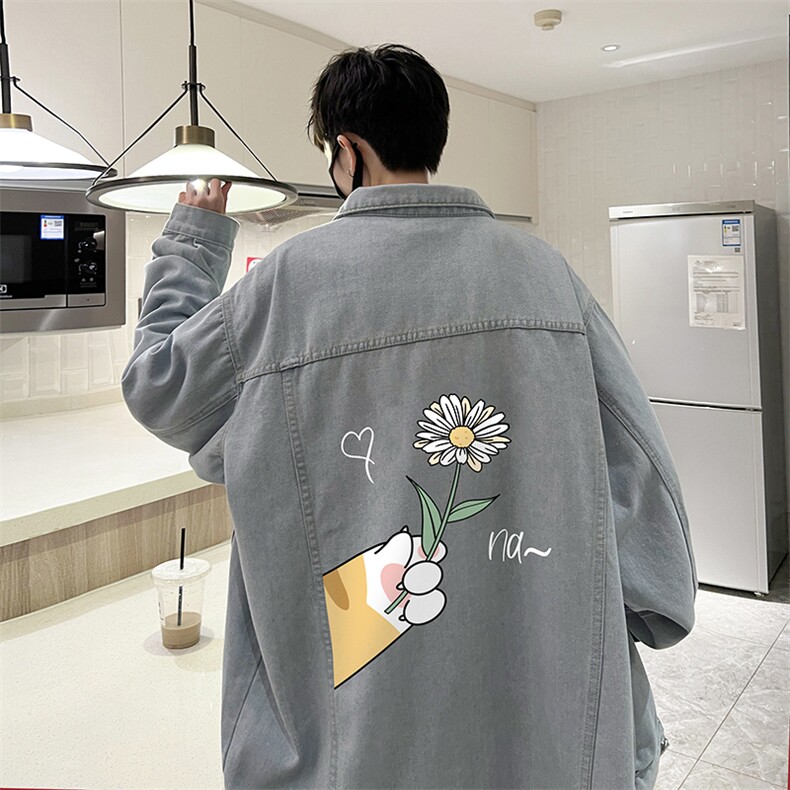 牛仔夹克男大码牛仔外套男茄克NJ77265-P60加绒款-P75,男装夹克,电商A040