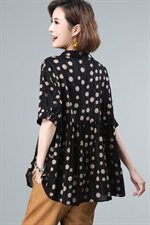 HT2022年夏新款流行圆点小雏菊衬衫上衣T恤女宽松大码，女装衬衫，涵誉