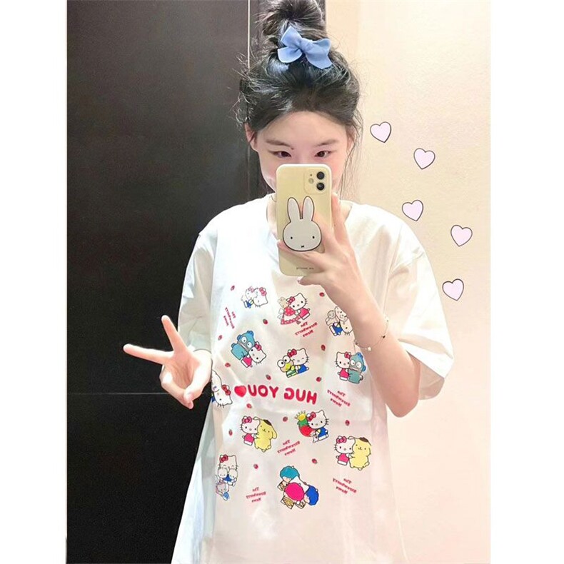 T0643-P25helloKitty全家福纯棉印花短袖甜美可爱少女学生穿搭,男装T恤,星座617A-2