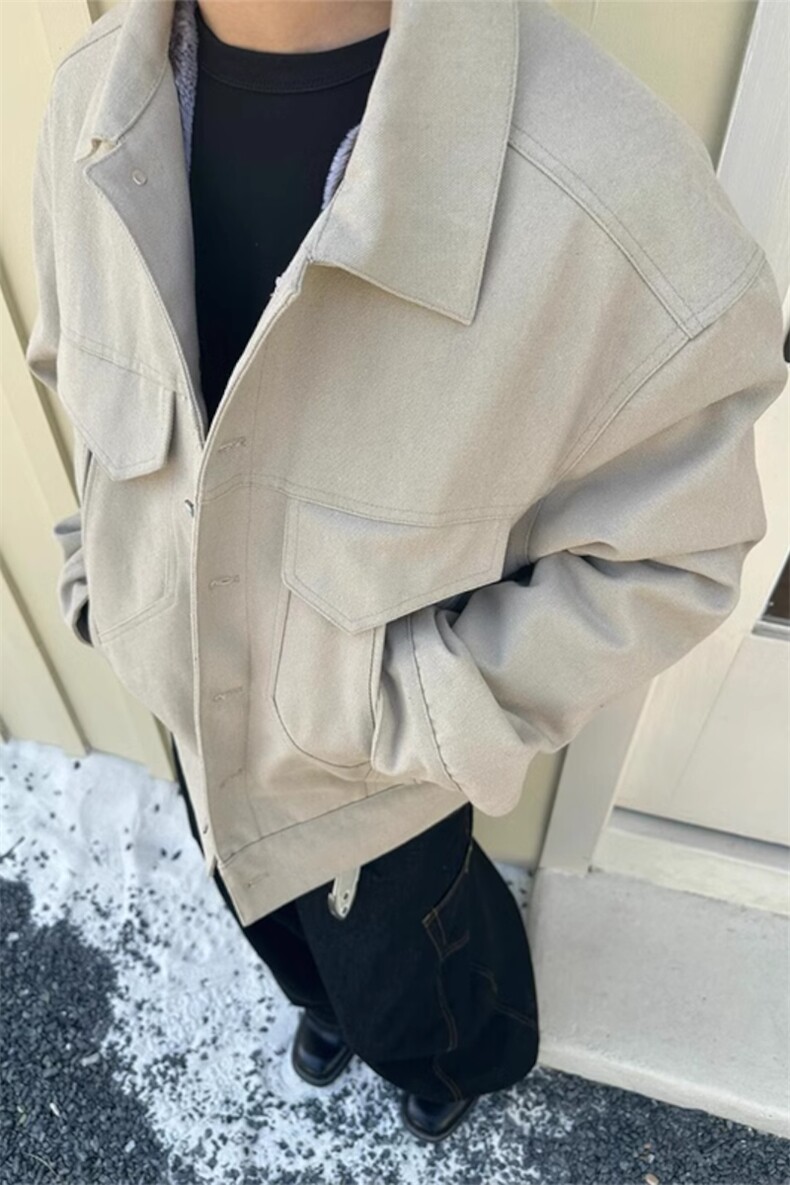 (非揭阳货)水洗帆布加绒军布仿兔毛夹克棉服男XZ514-2-MY34-P148,男装棉衣,星座514-2(原B239)
