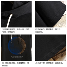 连帽短袖t恤男大码胖子带帽五分袖中袖砖墙挂拍LD54330-P45，男装T恤，电商A040A