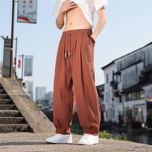 2026夏季新款宽松大码纯色休闲风男装休闲裤K2608图片