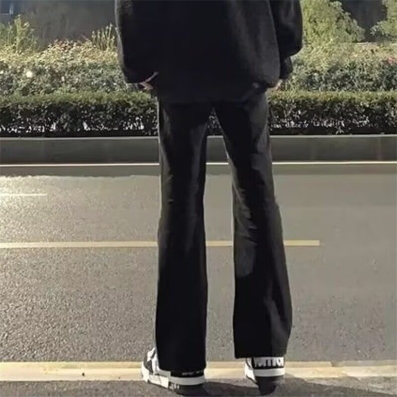 窄版直筒修身微喇牛仔裤男弹力加绒秋冬cleanfit美式高街vibe裤子,男装牛仔裤,星座715-7