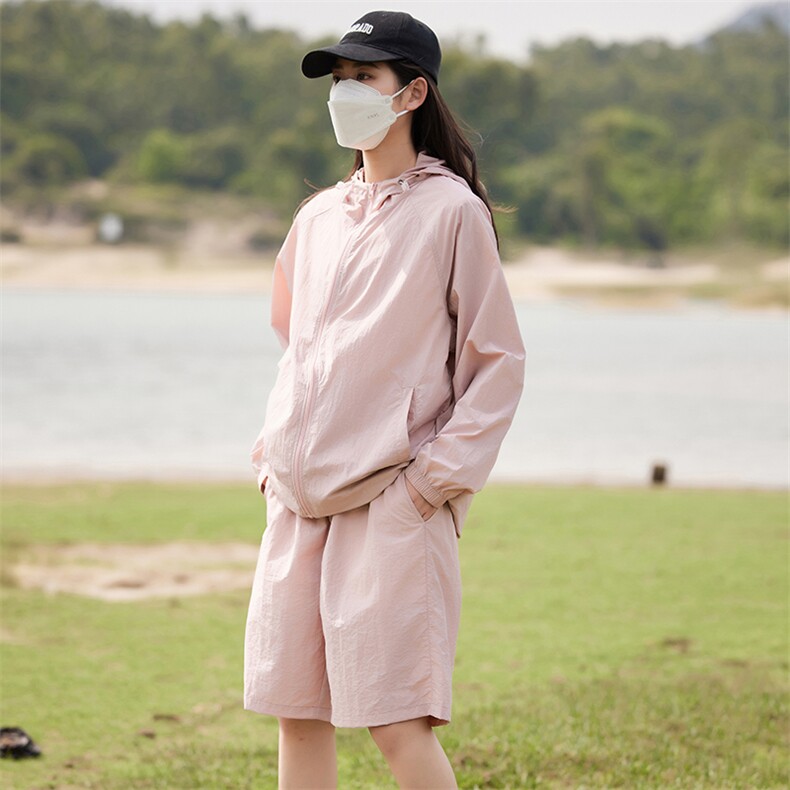 夏季薄款UPF50+防紫外线皮肤衣男宽松钓鱼防晒服套装2360-682-P55，男装休闲套装，星座1403A