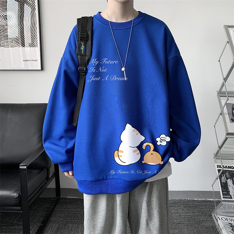 华夫格卫衣圆领卫衣男大码长袖t恤男外套HW76357-P30,男装卫衣,电商A040
