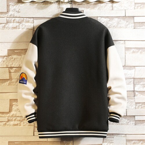 2024春季新款拼接呢料大码休闲boy砖墙挂拍贴布标棒球服J6720-P85,男装夹克,电商A082