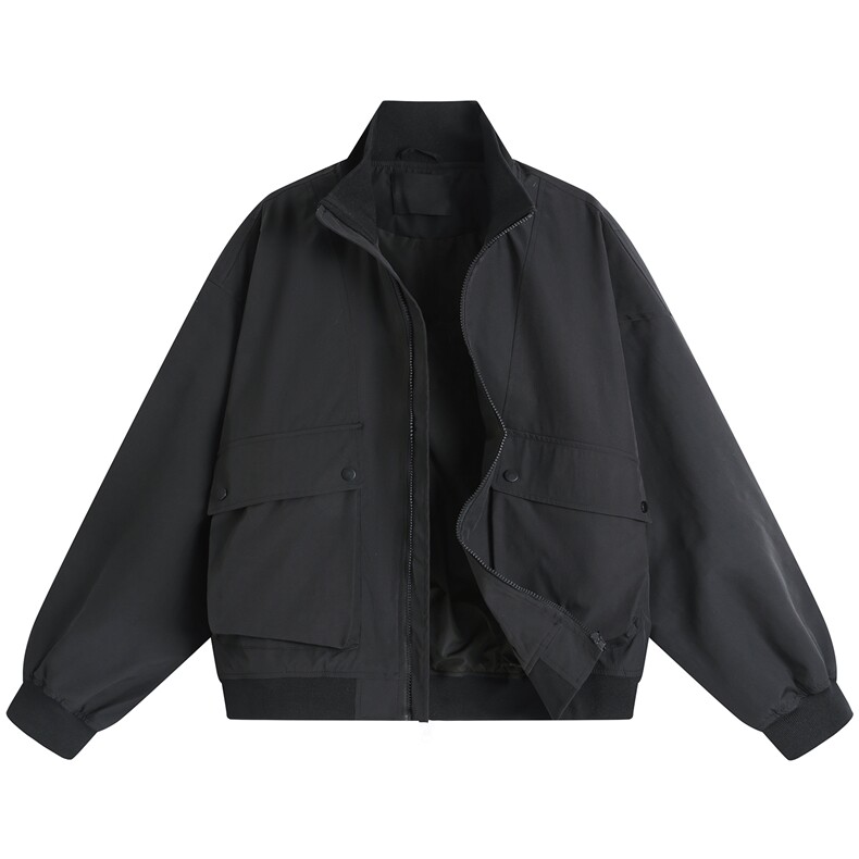 JK007敞开白底大口袋工装教练飞行夹克聚酯纤维(S-3XL)TP38,男装夹克,电商A088