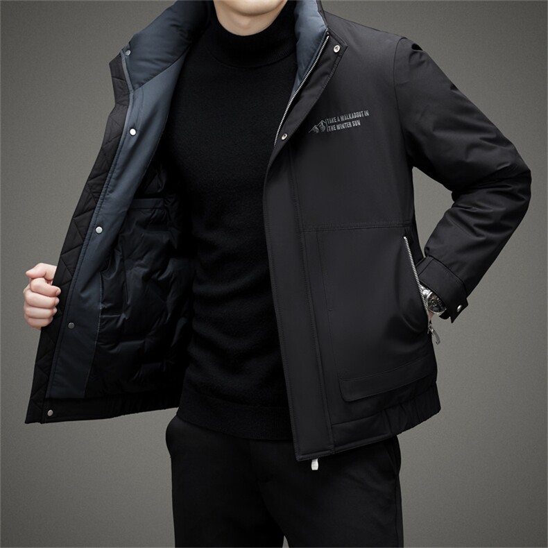 BAMJ-8990钱塘2020-2中年男士冬季厚款立领百搭简约羽绒服P225,男装羽绒服,钱塘207-2