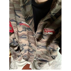 美式迷彩连帽卫衣外套男复古街头开衫拉链上衣1008-L82877-P55，女装短外套，星座1008