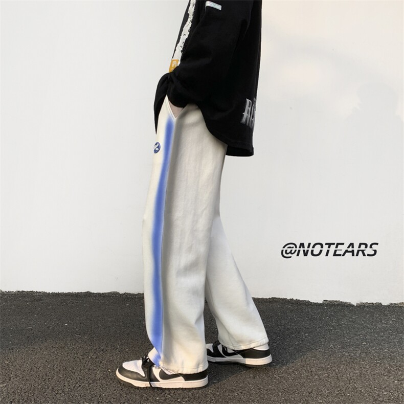 2023春新款元素撞色喷绘宽松抽绳束脚休闲运动裤KZ09-P48控68,男装休闲裤,星座914-3