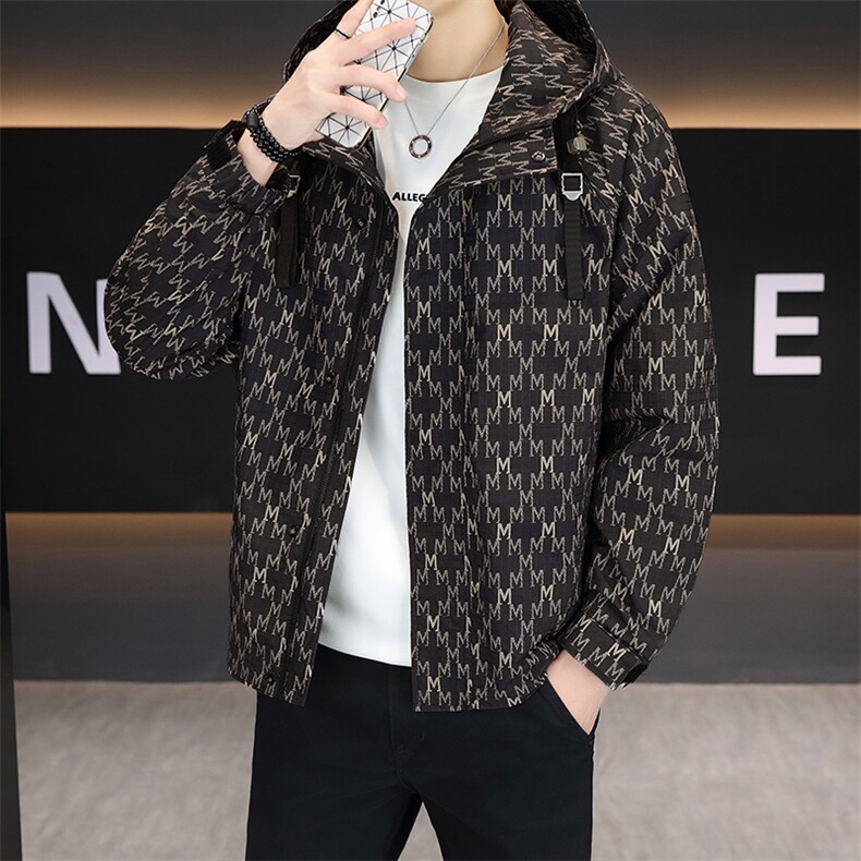 秋季夹克男高品质连帽外套型男商务休闲青年外套男N25802-P105图片