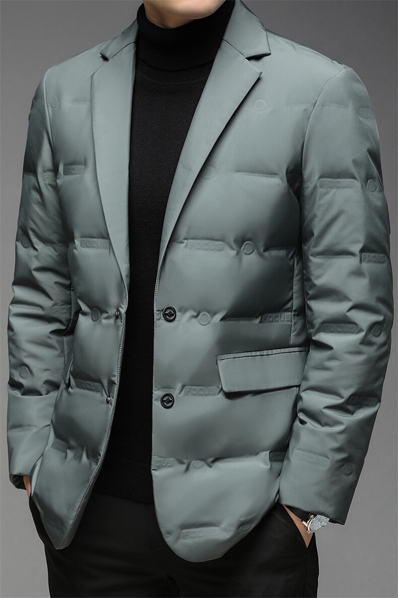 2023冬季新款羽绒服男保暖外套90白鸭绒纯色休闲立领DS9908-P250,男装羽绒服,电商B212（原钱塘6029）