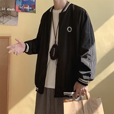 新款美式宽松休闲印花外套男棒球服夹克上衣W1017-P38，男装夹克，星座1109-3