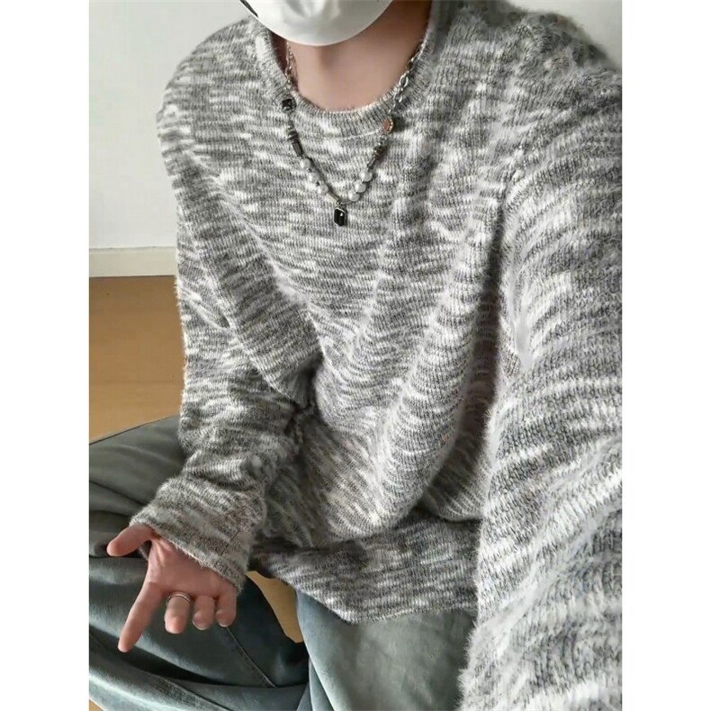 WY10156-特批40控78新款圆领简约套头宽松大码卫衣糯米衣服男,男装卫衣,电商A059