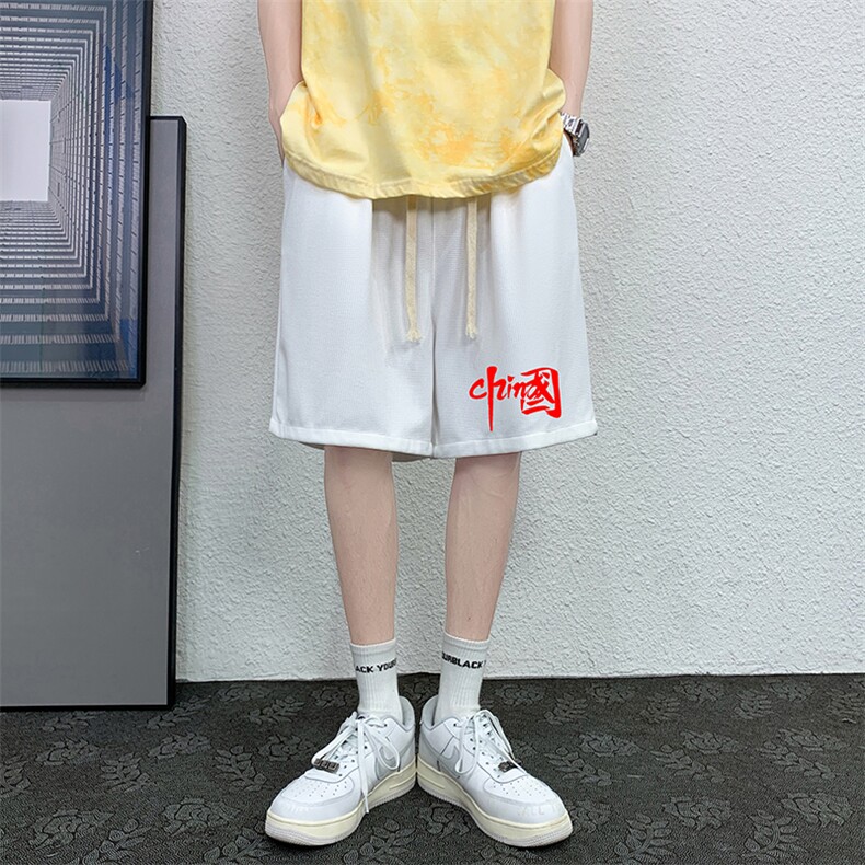 HD74276-P22华夫格短裤男大码宽松五分裤男直筒中裤,男装休闲裤,电商A040
