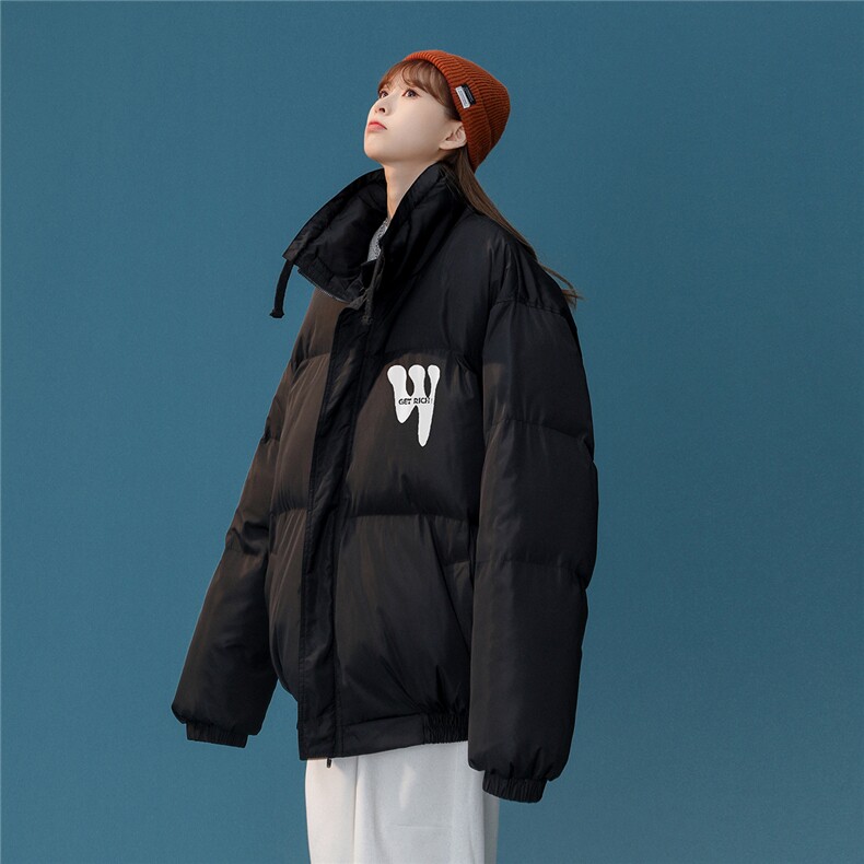 白鸭绒中性冬季潮流设计感抽绳立领羽绒服YR218P195控258,男装羽绒服,A247A