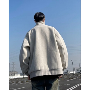 秋冬季美式复古麂皮绒外套男女宽松休闲百搭设计感棉衣外套W9296图片