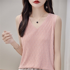 配西装外套里面的内搭打底小衫冰丝针织短款无袖性感吊带背心女薄，女装背心吊带，暖姿羊绒