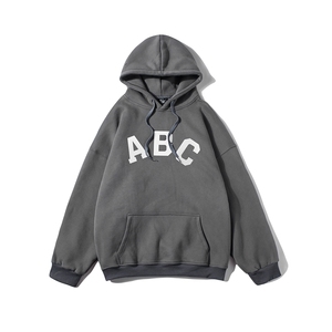 白底   秋季新款潮流个性印花休闲宽松连帽卫衣 W295 P40控58图片