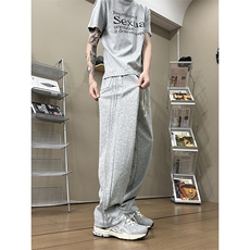 K10033-P35潮牌卫裤男2025新款百搭褶皱宽松直筒休闲长裤，男装休闲裤，电商A178