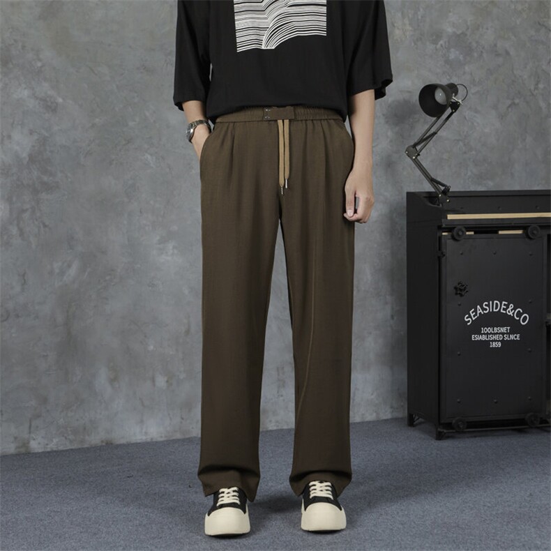 西裤男直筒宽松潮流垂感阔腿裤男生休闲运动裤百搭长裤6033P43，男装西裤，星座410-2