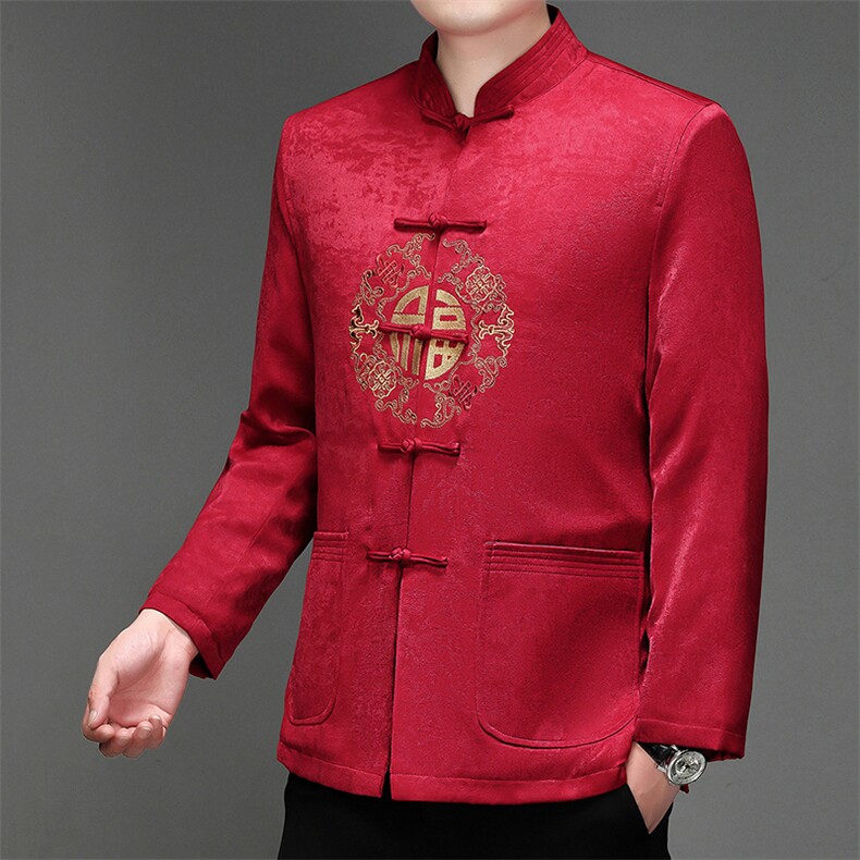 风秋冬季中老年加棉唐装喜庆庆祝节日盘扣男棉衣HL2211-P125,男装棉衣,星座1105-3