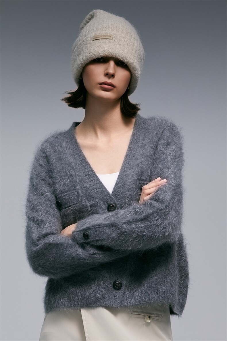 优雅女士冬季羊绒开衫V领简约设计羊绒高品质保暖毛衣,女装羊绒衫,澳纯羊绒