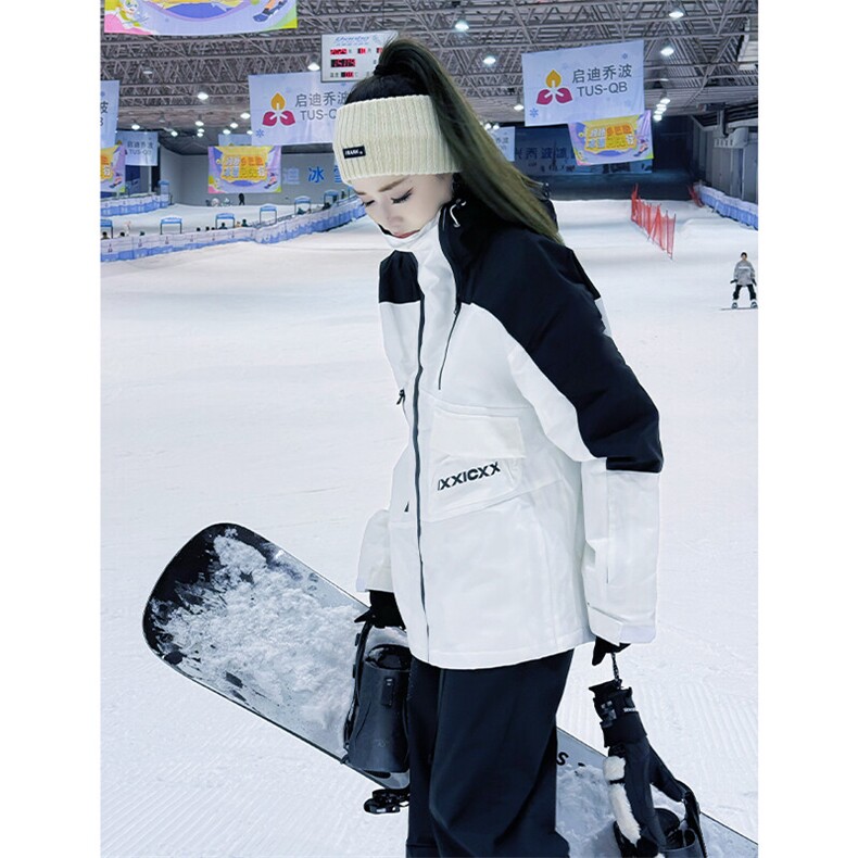 冬季防水防寒加厚机能潮滑雪衣男女连帽抽绳滑雪服外套HF57-P175,男装棉衣,电商A001