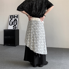 新中式白色网纱蕾丝一片式屁帘系带围裙时髦单品绑带围裙，腰带/腰封，星座909