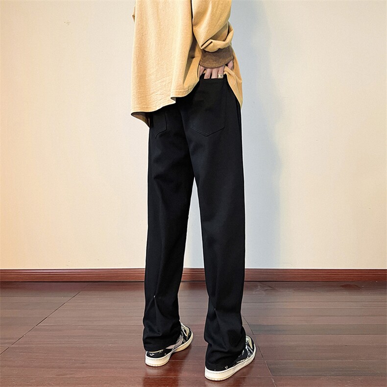 现货秋冬高街直筒阔腿牛仔裤宽松百搭暗扣休闲裤男K616-P50,男装牛仔裤,星座205