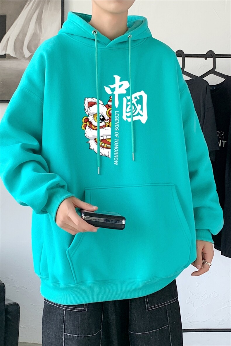 L2415P48延续潮流元素潮趣文字字母印花常规款连帽卫衣男,男装卫衣,星座510A-1