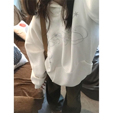 网图有货星星刺绣华棉连帽宽松卫衣男女A836-常规P48加绒P53，男装卫衣，星座1505