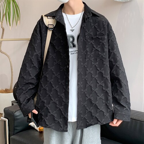 长袖衬衫春款男港风潮流M59P43图片