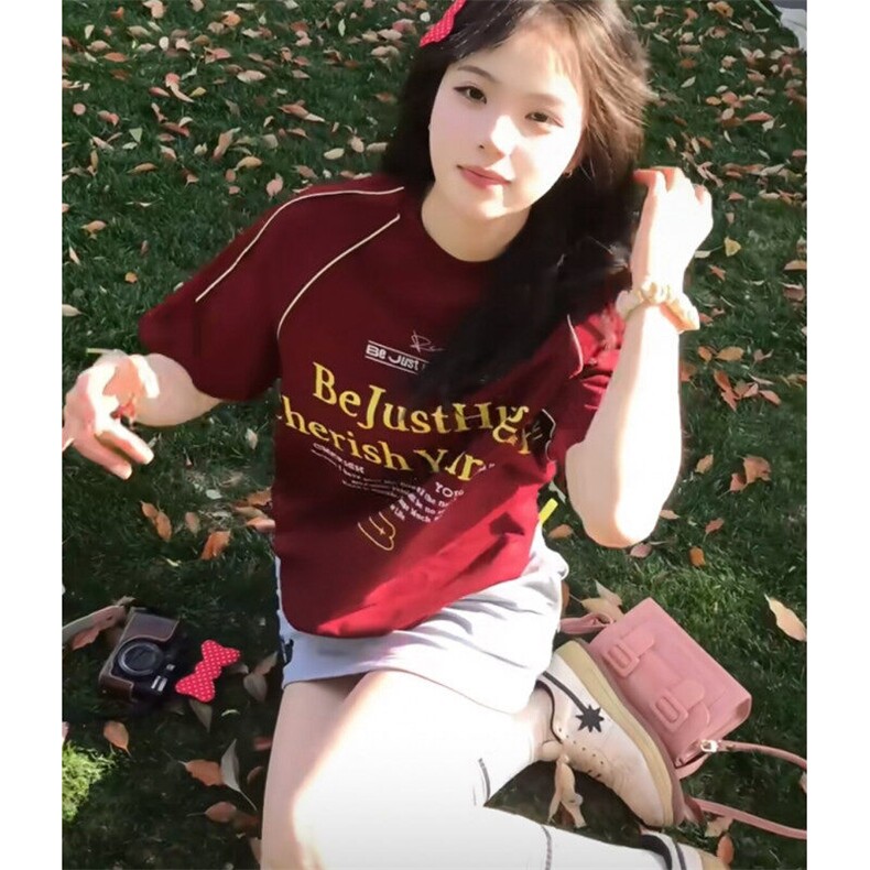 美式运动重磅短袖t恤男女夏季新款潮牌字母高级感半袖体恤T1110,男装T恤,星座601-1