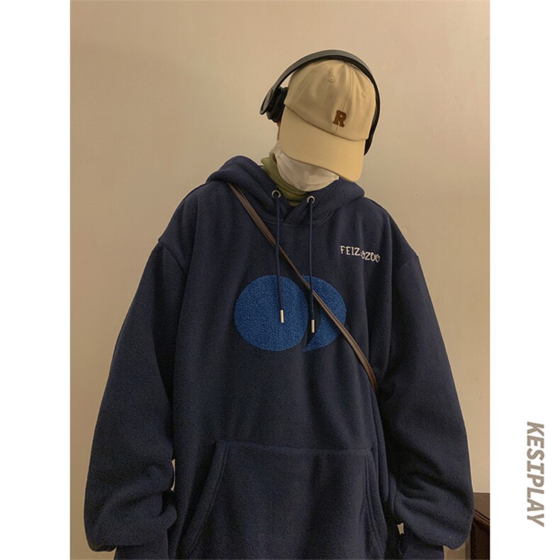HD1427-TP75控价98-冬季新款双面摇粒绒卫衣港风连帽套头外套男,男装卫衣,电商A102-1