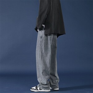 牛仔裤男宽松直筒裤子ins港风阔腿拖地休闲裤A080-9280-P35控48，男装牛仔裤，电商A080
