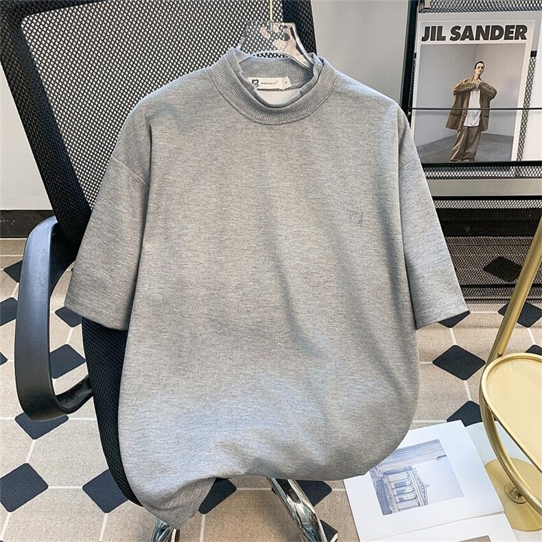 DT55-P35夏季纯棉宽松薄款短袖男士T恤潮牌半袖男女同款打底体恤,男装T恤,星座603-2