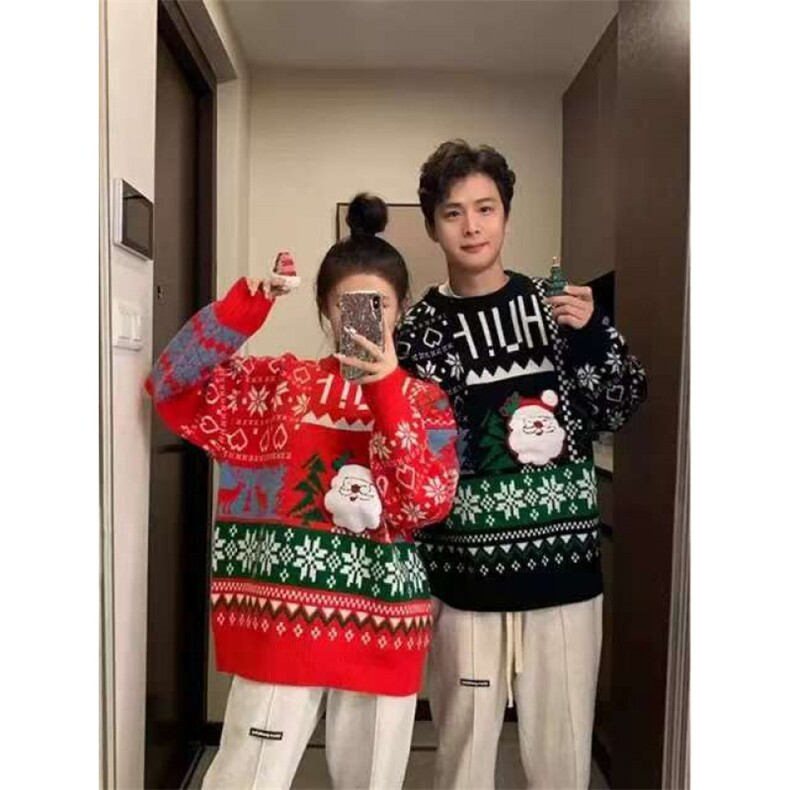 1506-1/MSM1581/P72套头保暖毛衣流行的加厚红色圣诞毛衣男女同款,男装针织衫/毛衣,星座1506-1