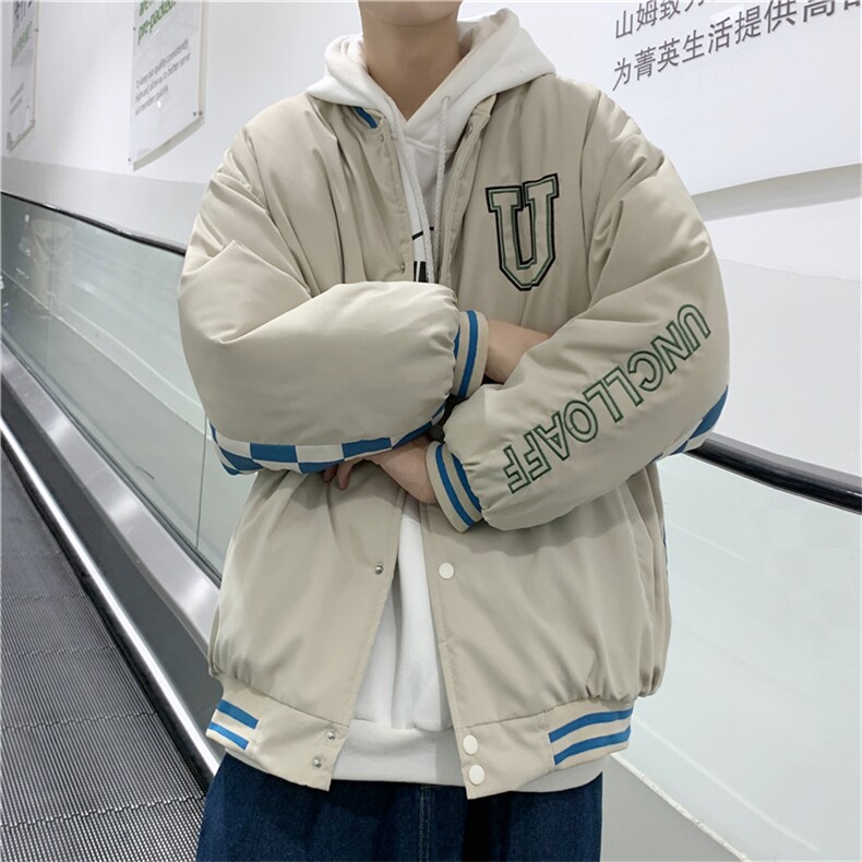 美式棒球棉服男女潮牌ins冬季加厚棉衣港风宽松棉袄外套M8022-P60,男装棉衣,星座1008