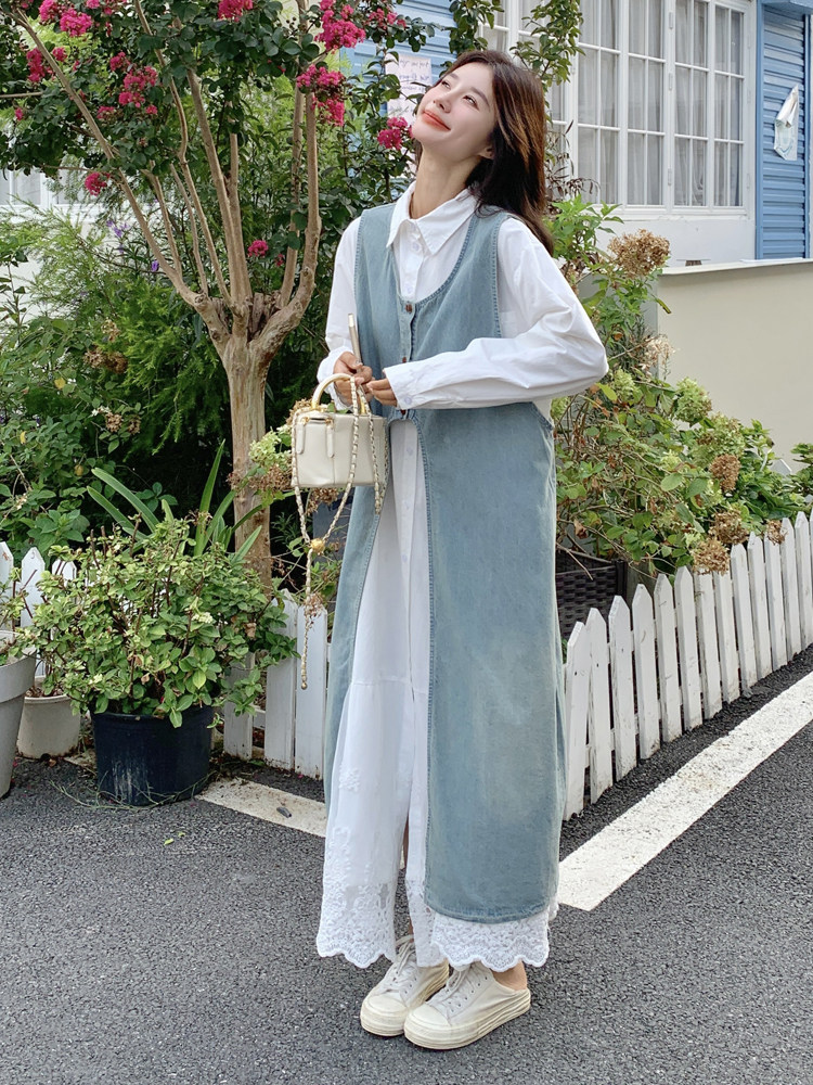 【现货】牛仔罩衫两件套裙P180-K258,女装套装/套裙,浙宝128A