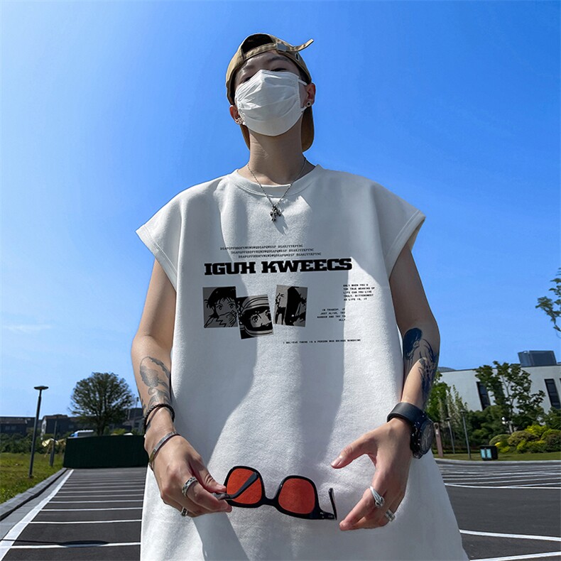 量大优供视频得物直播品220克夏季麂皮绒背心无袖T恤BJ168,男装T恤,电商A486
