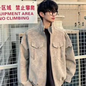 抖音得物 痞帅外套男ins高街潮牌港系原宿风韩版潮宽松夹克AY1035图片